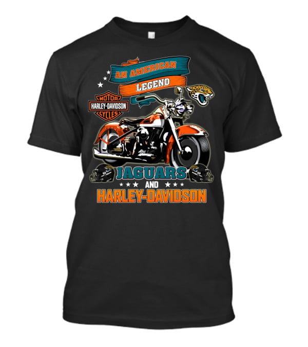 An American Legend Jaguars And Harley Davidson Nfl Motorcycle Tribute T-Shirt