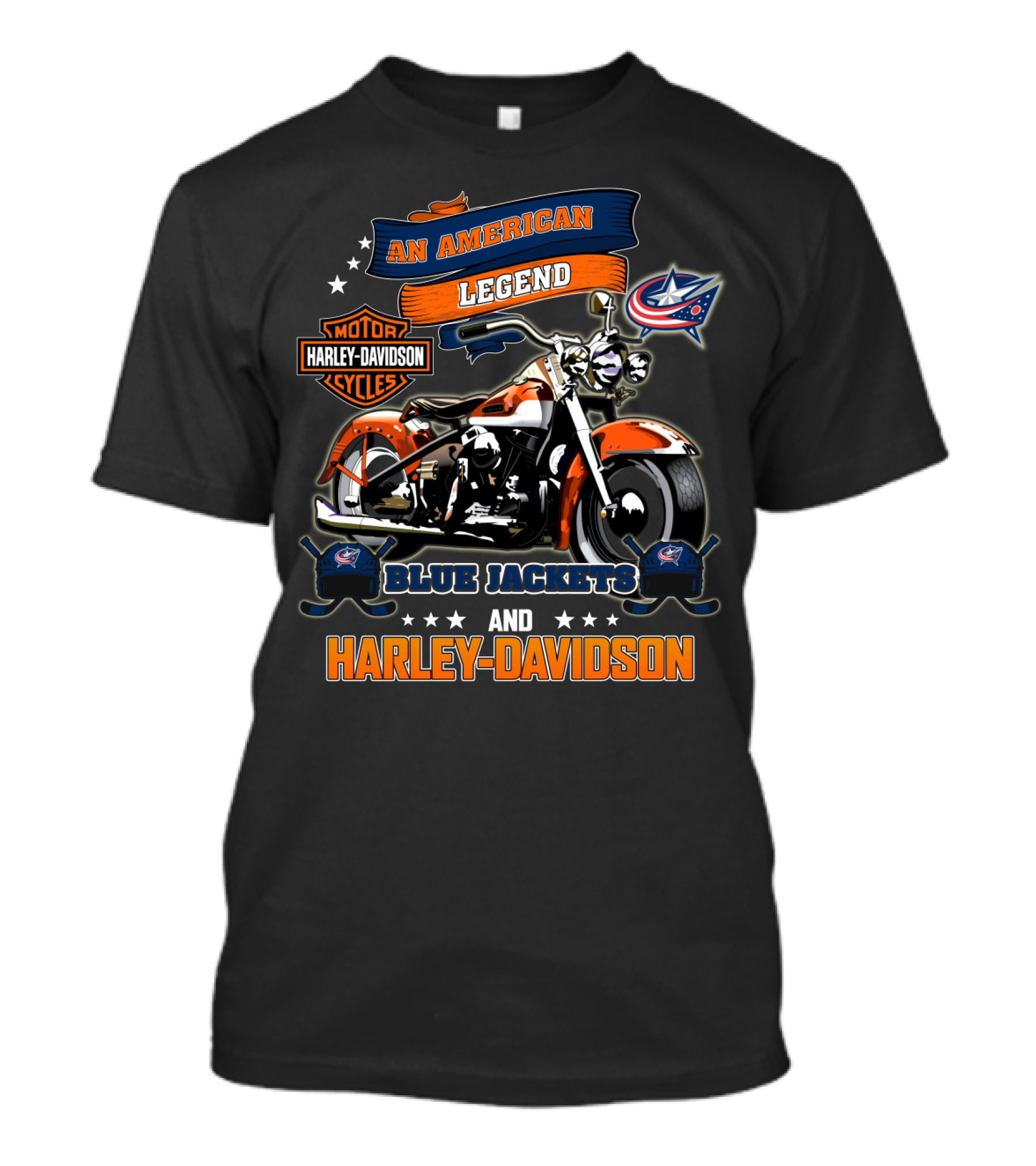 Columbus Blue Jackets An American Legend Harley Davidson Nhl T-Shirt