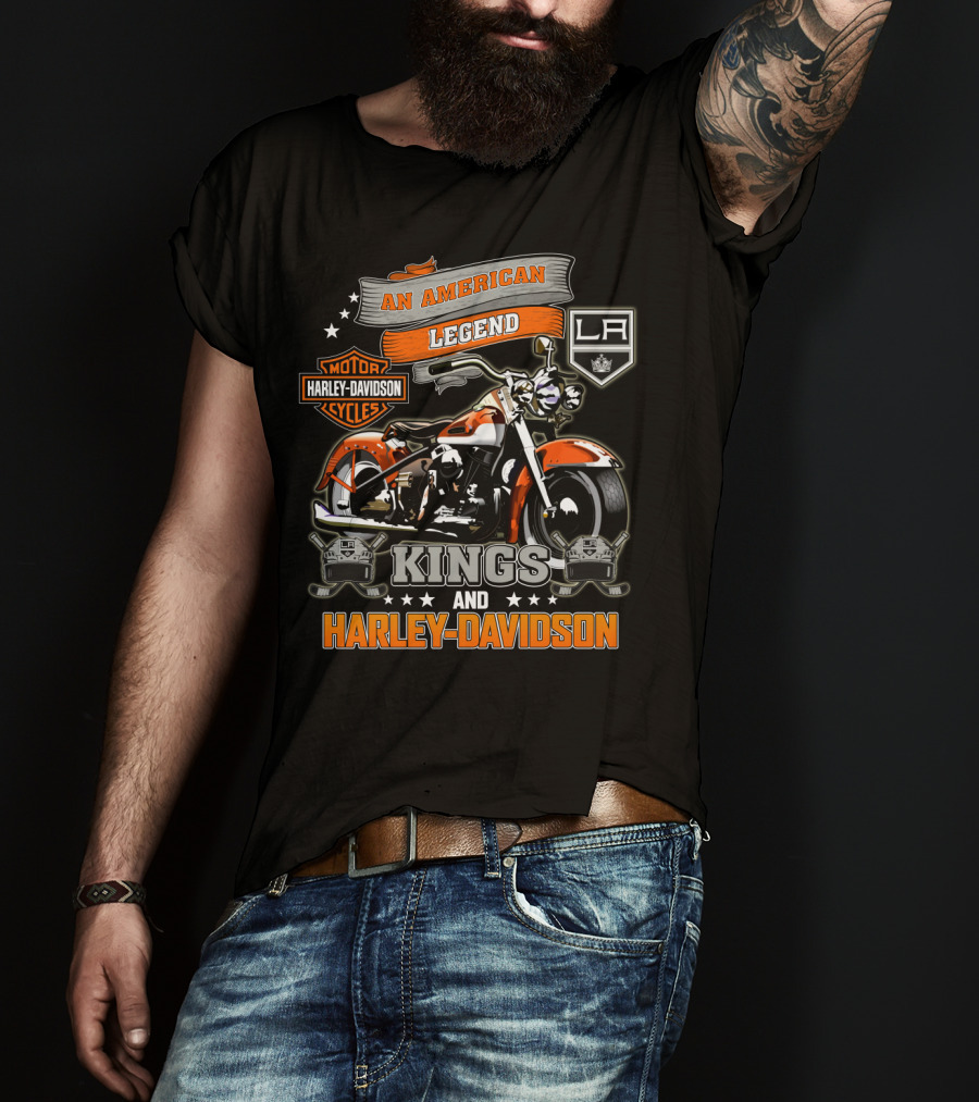 An American Legend La Kings Harley Davidson Motor Cycles T-Shirt