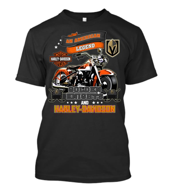 An American Legend Golden Knights And Harley Davidson Motor Cycles T-Shirt