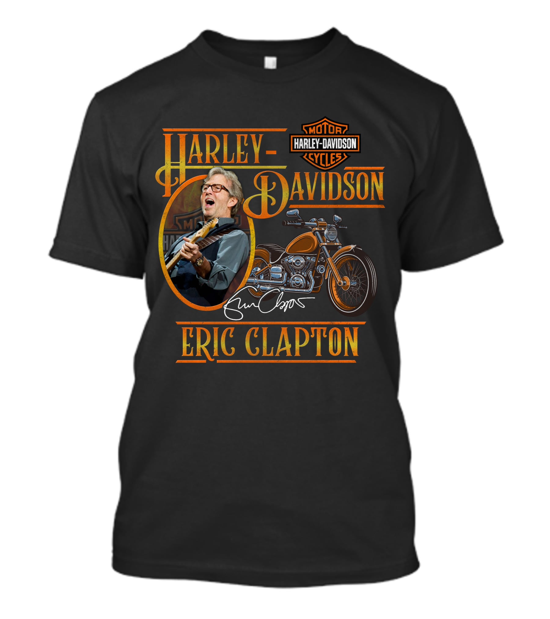 Harley Davidson Eric Clapton Motor Cycles Signature T-Shirt