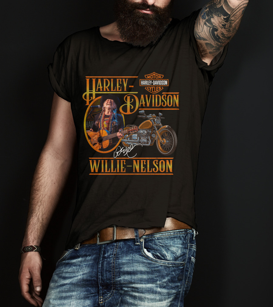 Harley Davidson Willie Nelson Motor Cycles T-Shirt