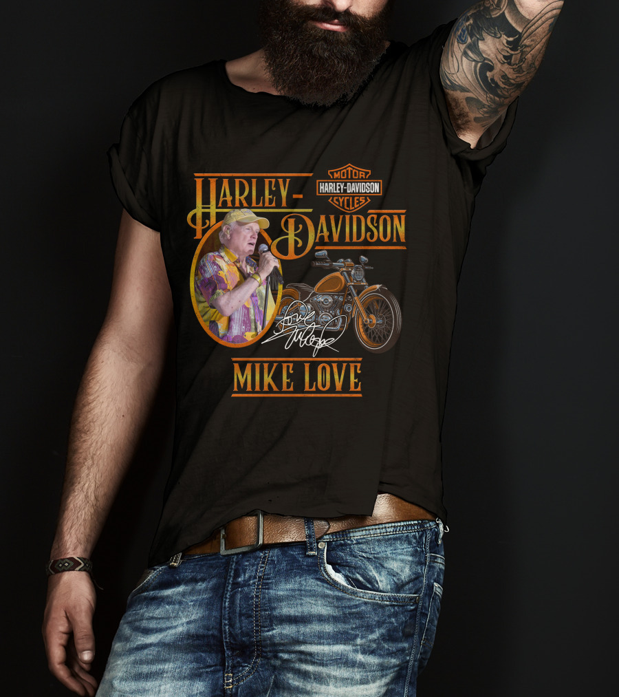 Harley Davidson Motor Cycles Mike Love Signature T-Shirt