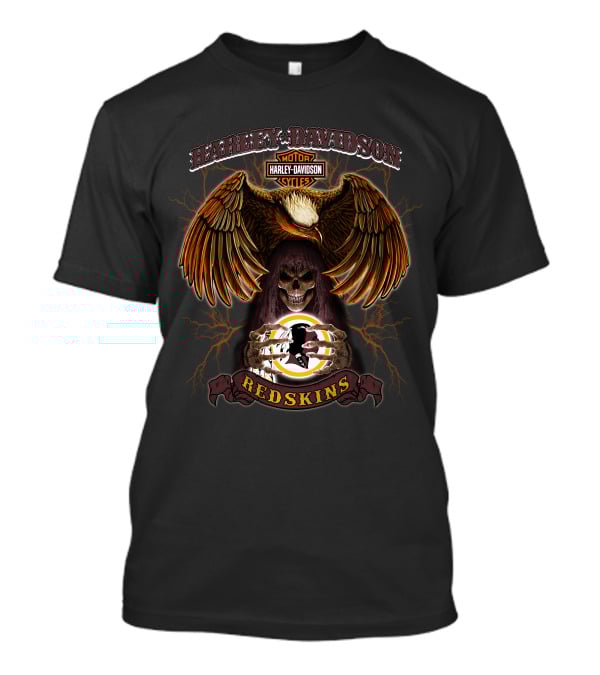 Harley Davidson Motorcycles Redskins Skull And Eagle T-Shirt