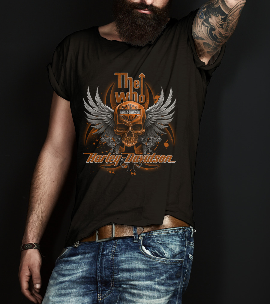 The Who Harley Davidson Skull Wings Motor Cycles T-Shirt