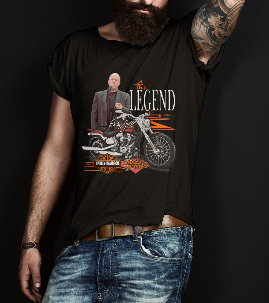 Billy Joel The Legend Lives On Harley Davidson Motorcycle T-Shirt