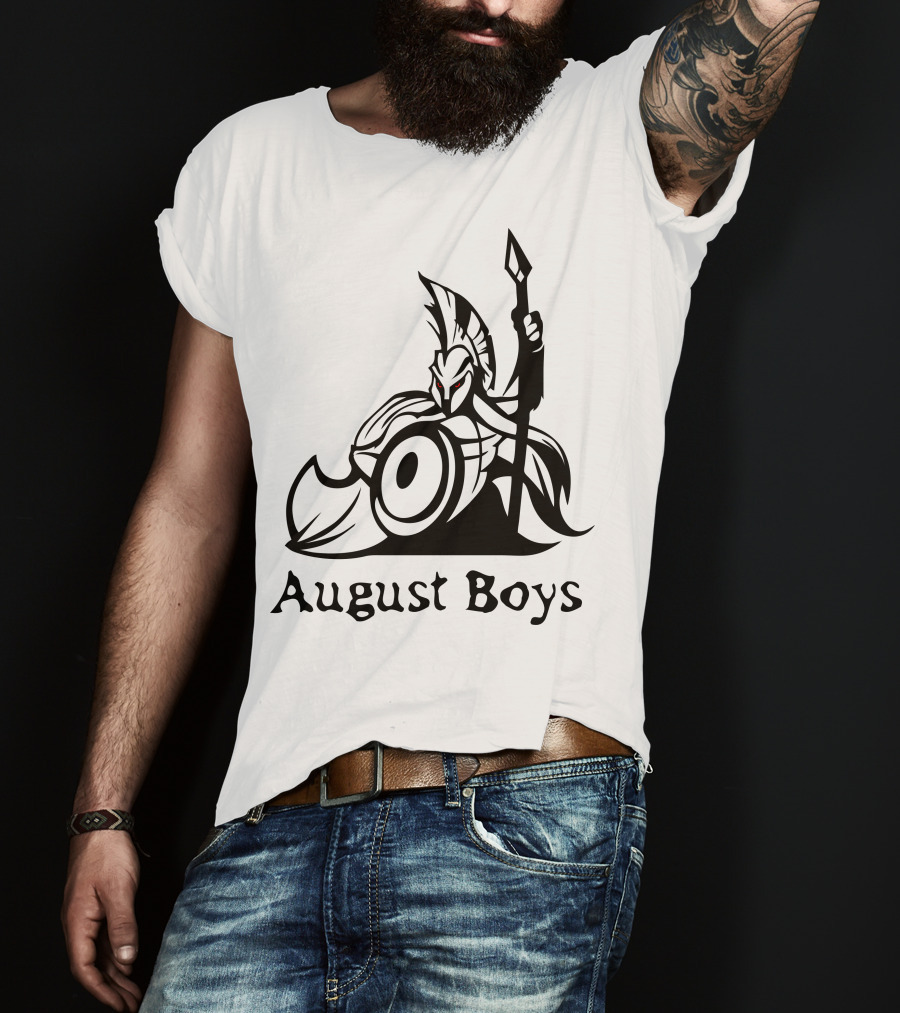 August Boys Warrior Spartan Shield Spear T-Shirt