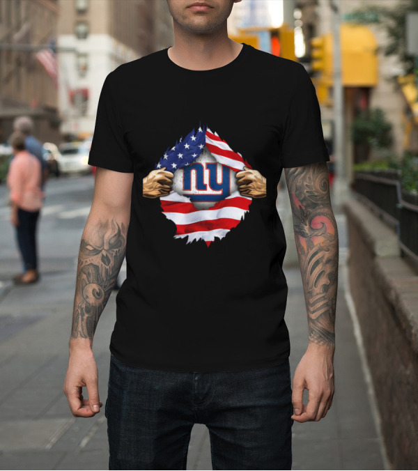 Shirt: New York Giants USA Flag Football Fan Gear T-Shirt New York Giants USA Flag Football Fan Gear T-Shirt
