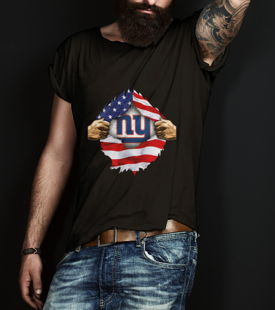 New York Giants USA Flag Football Fan Gear T-Shirt