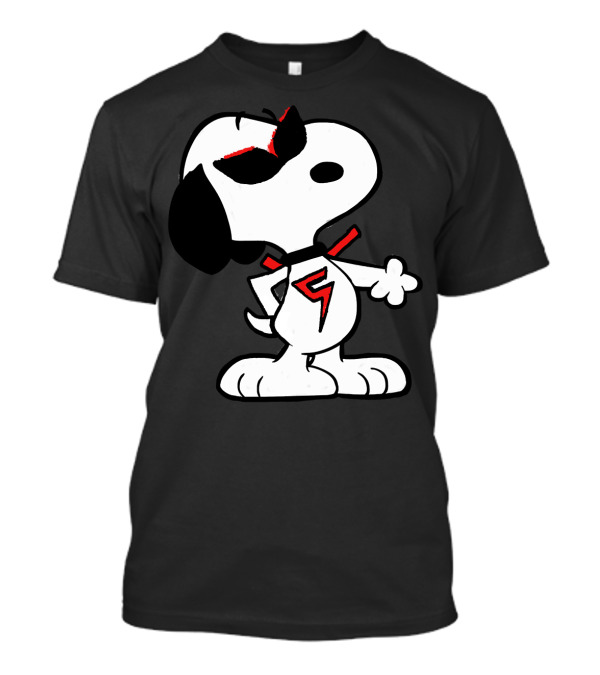 Superhero Snoopy With Bold Red Lightning T-Shirt