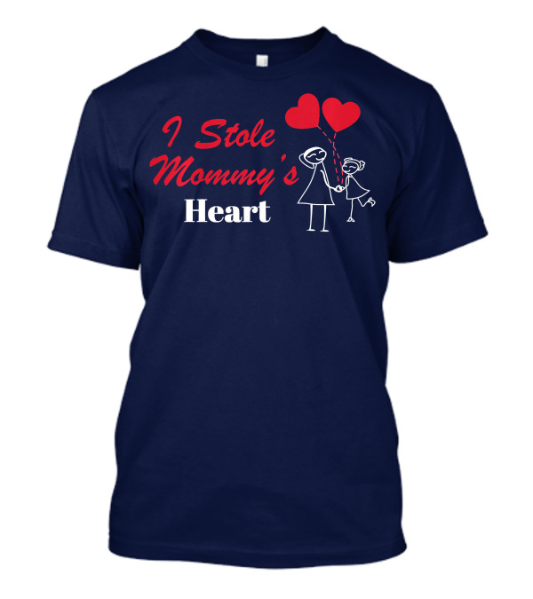 I Stole Mommy's Heart Valentine Day With Red Heart Balloons T-Shirt
