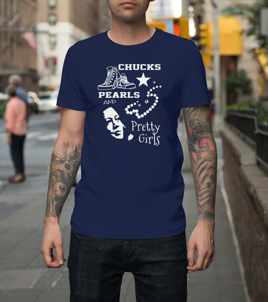 Chucks Pearls and Pretty Girls Kamala Harris T-Shirt