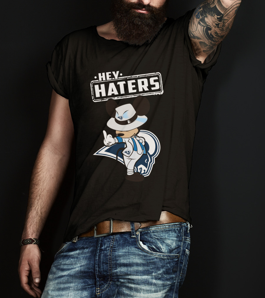 Hey Haters Rams Mascot Mickey Mouse Gangster T-Shirt