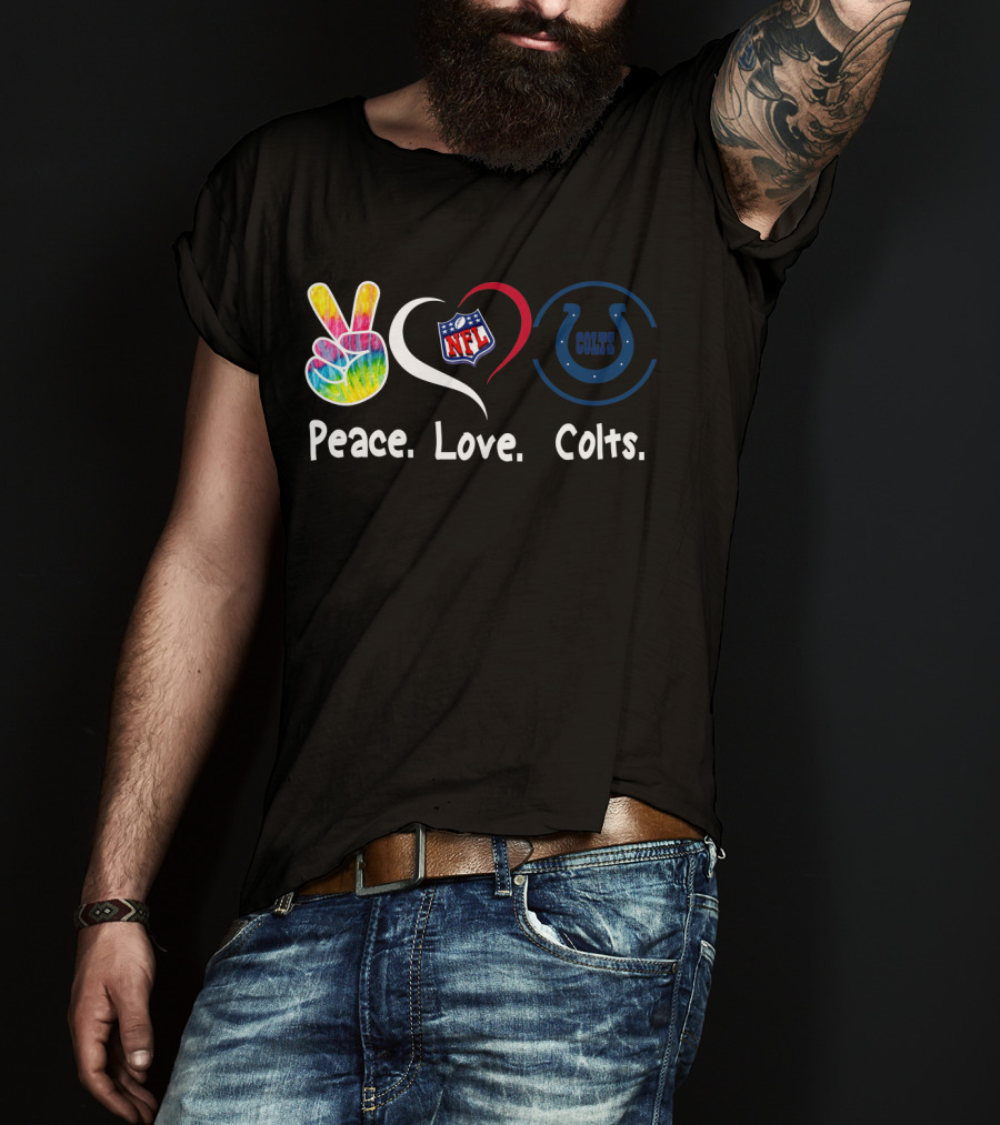 Peace Love Colts NFL Colts T-Shirt
