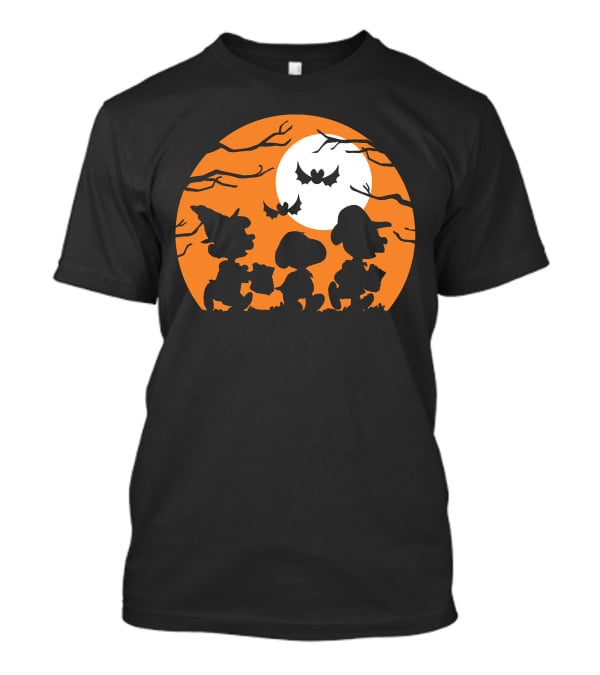 Peanuts Halloween Trick Or Treat Moonlit Bats T-Shirt