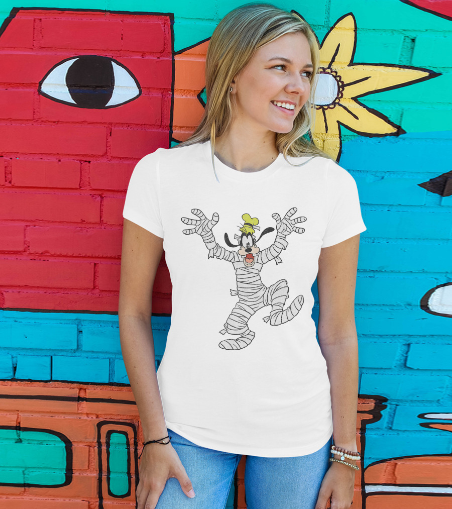 Goofy Wrapped As Mummy Halloween Character T-Shirt