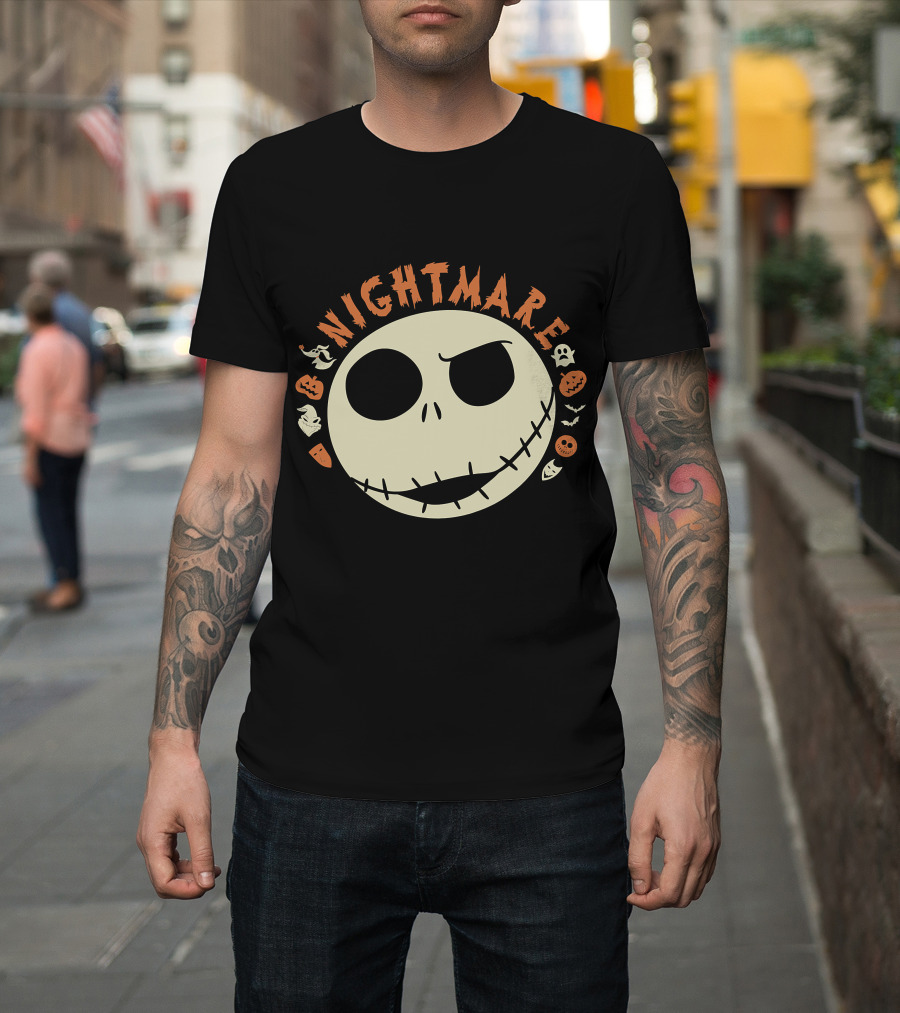 The Nightmare Before Christmas Jack Skellington Halloween Face T-Shirt