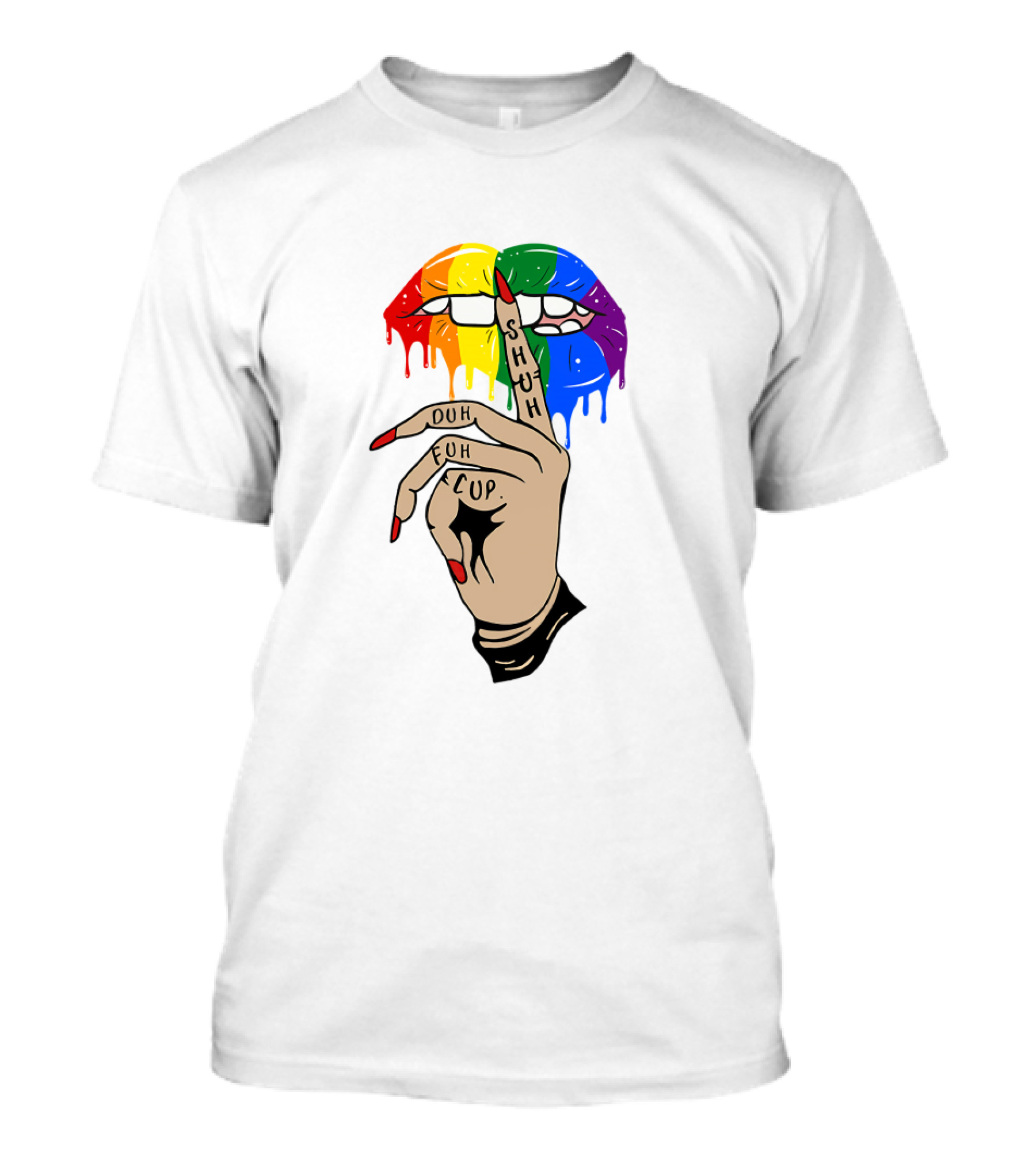 Shuh Duh Fuh Cup Lips Rainbow Dripping Lips T-Shirt