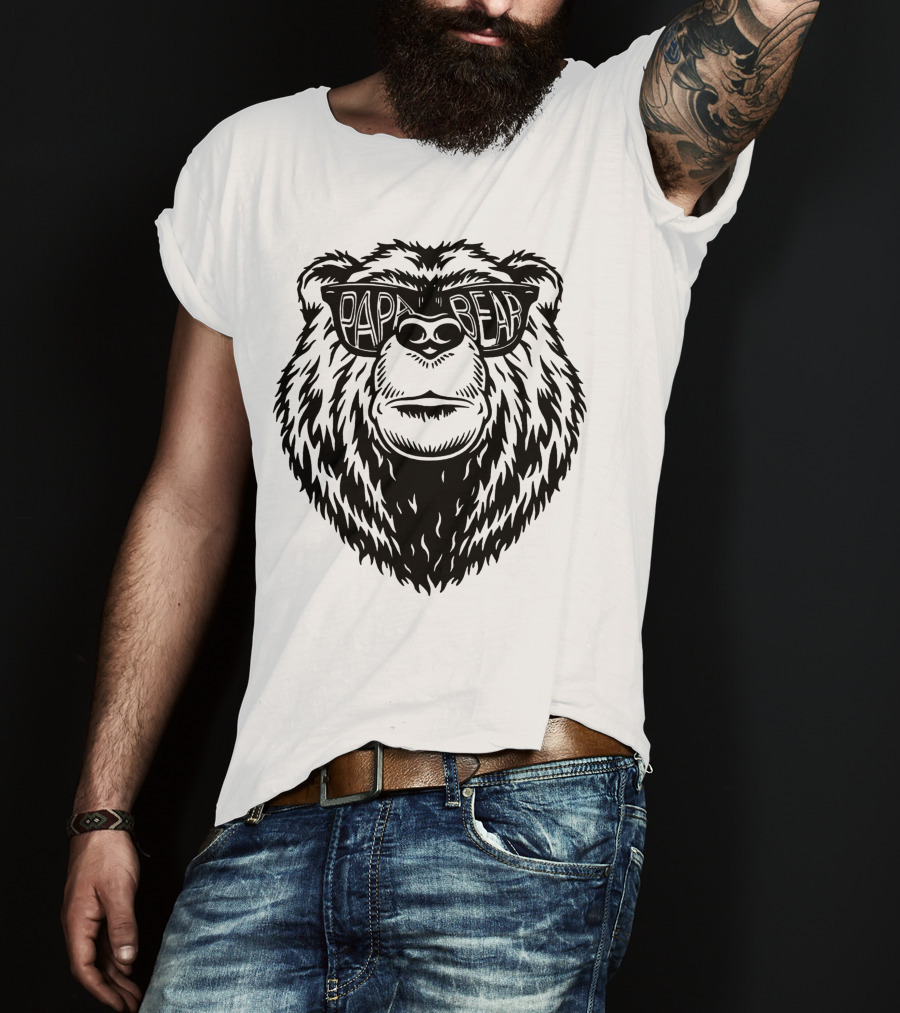 Papa Bear Sunglasses Daddy Bear T-Shirt