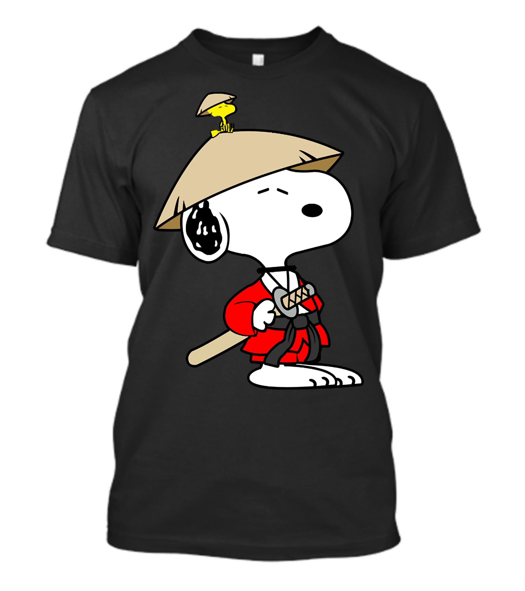 Snoopy Samurai Woodstock Hat Red Kimono Sword T-Shirt