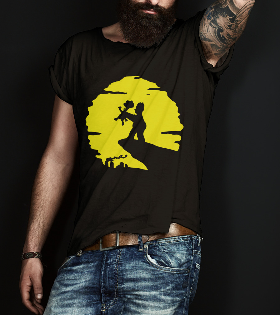 The Simpsons Homer Strangling Bart Lion King Cliff T-Shirt