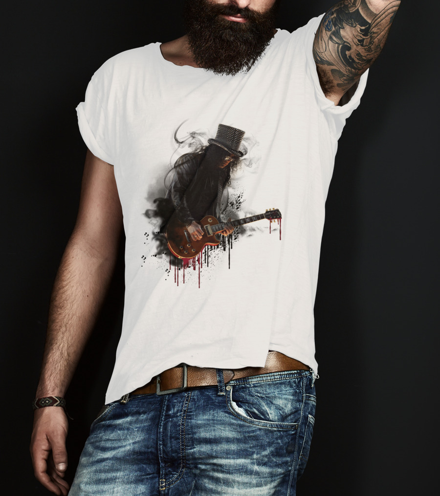 Guns N Roses Slash Heavy Metal Guitar Love Fans T-Shirt