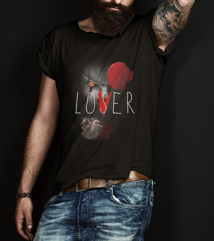 Loser Pennywise It Horror Clown Red Balloon Halloween Fans T-Shirt