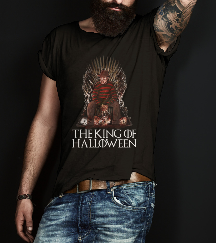 Freddy Krueger The King Of Halloween Iron Throne T-Shirt