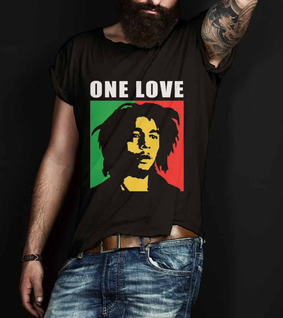 One Love Bob Marley Rasta Colors T-Shirt