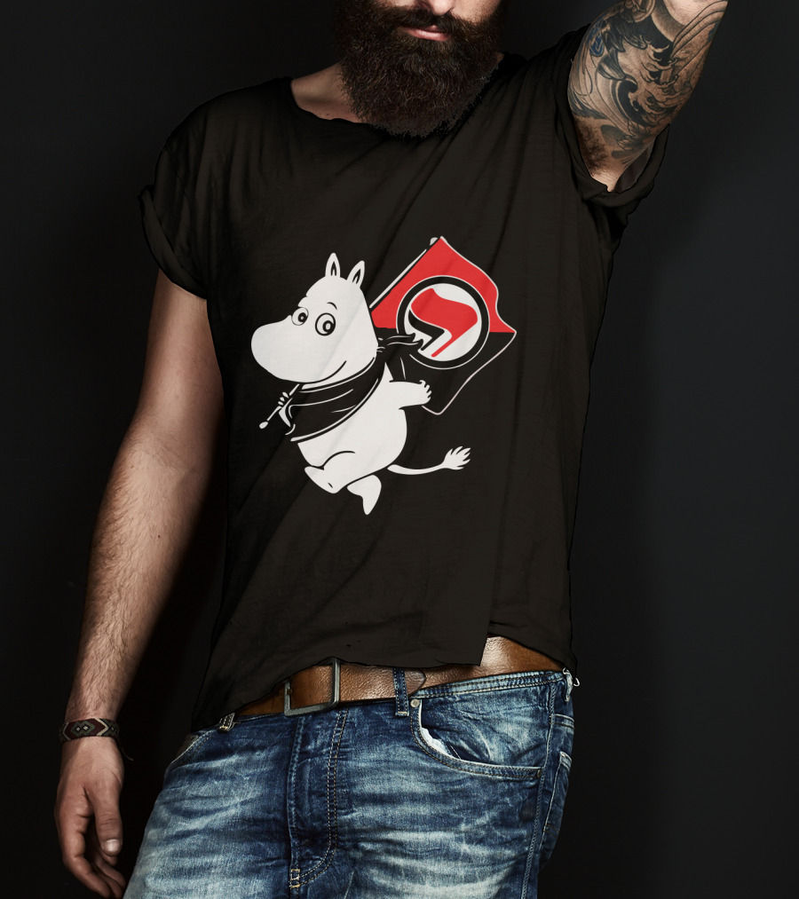 Moomin Holding Antifa Flag T-Shirt
