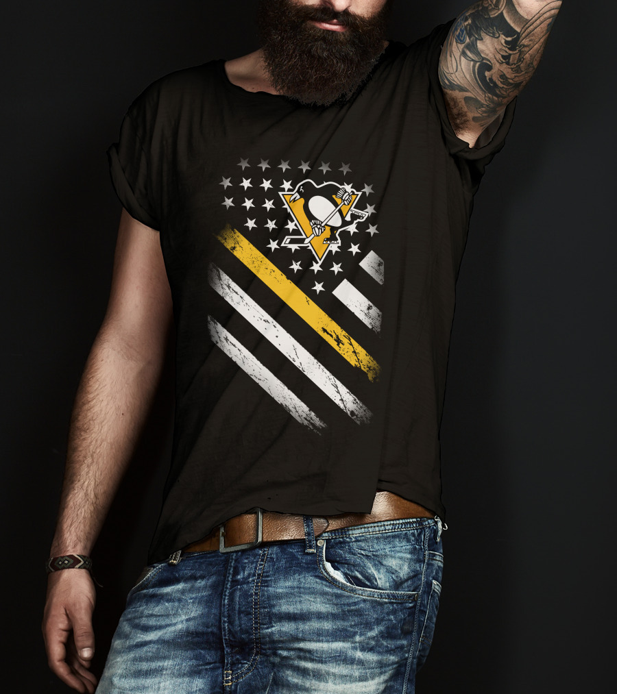 Pittsburgh Penguins American Flag Fan T-Shirt