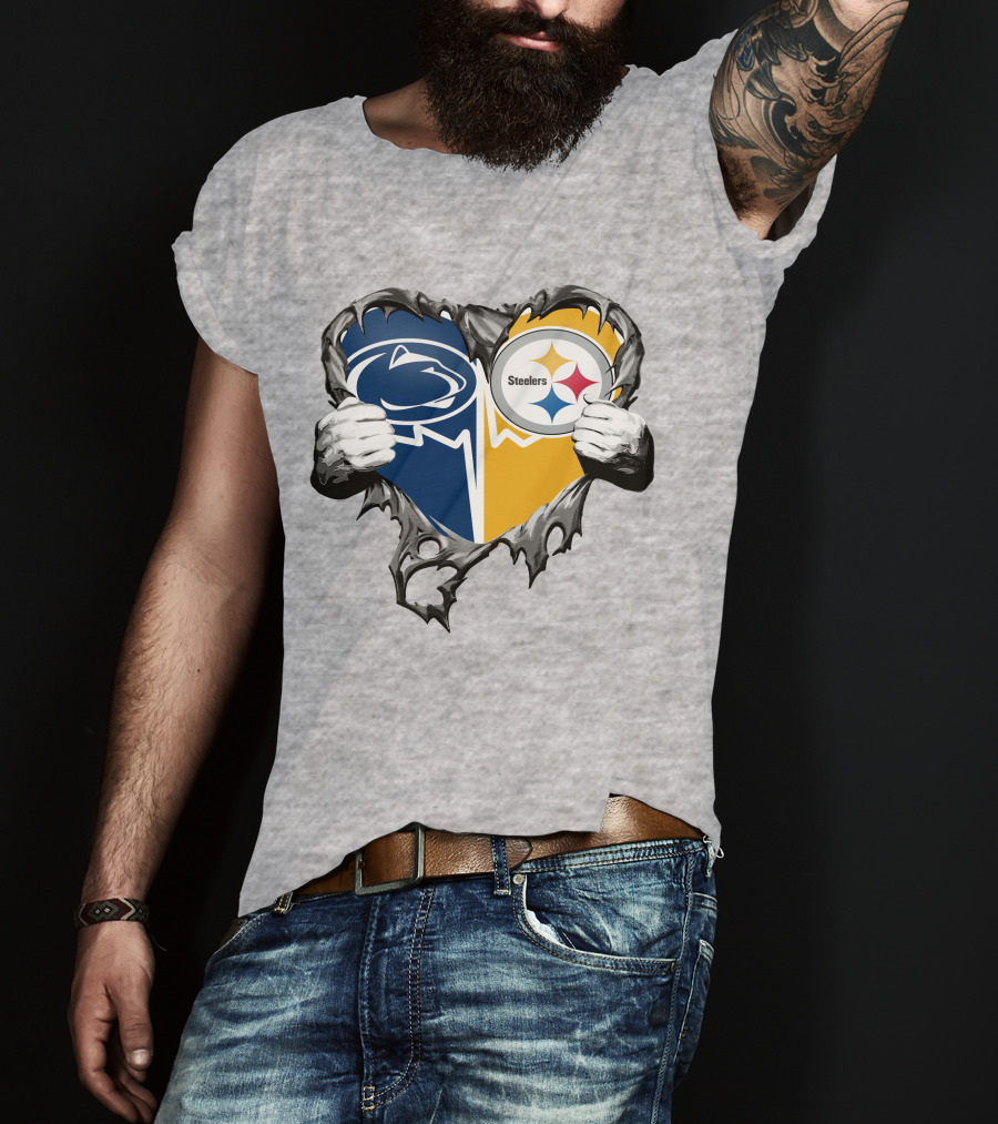 Steelers And Penn State Heart T-Shirt