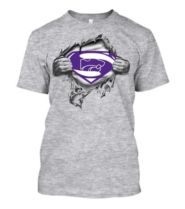 Kansas State Wildcats Superman Logo Ripped Shield T-Shirt