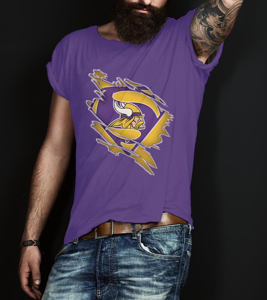 Minnesota Vikings Superman Logo Fusion T-Shirt