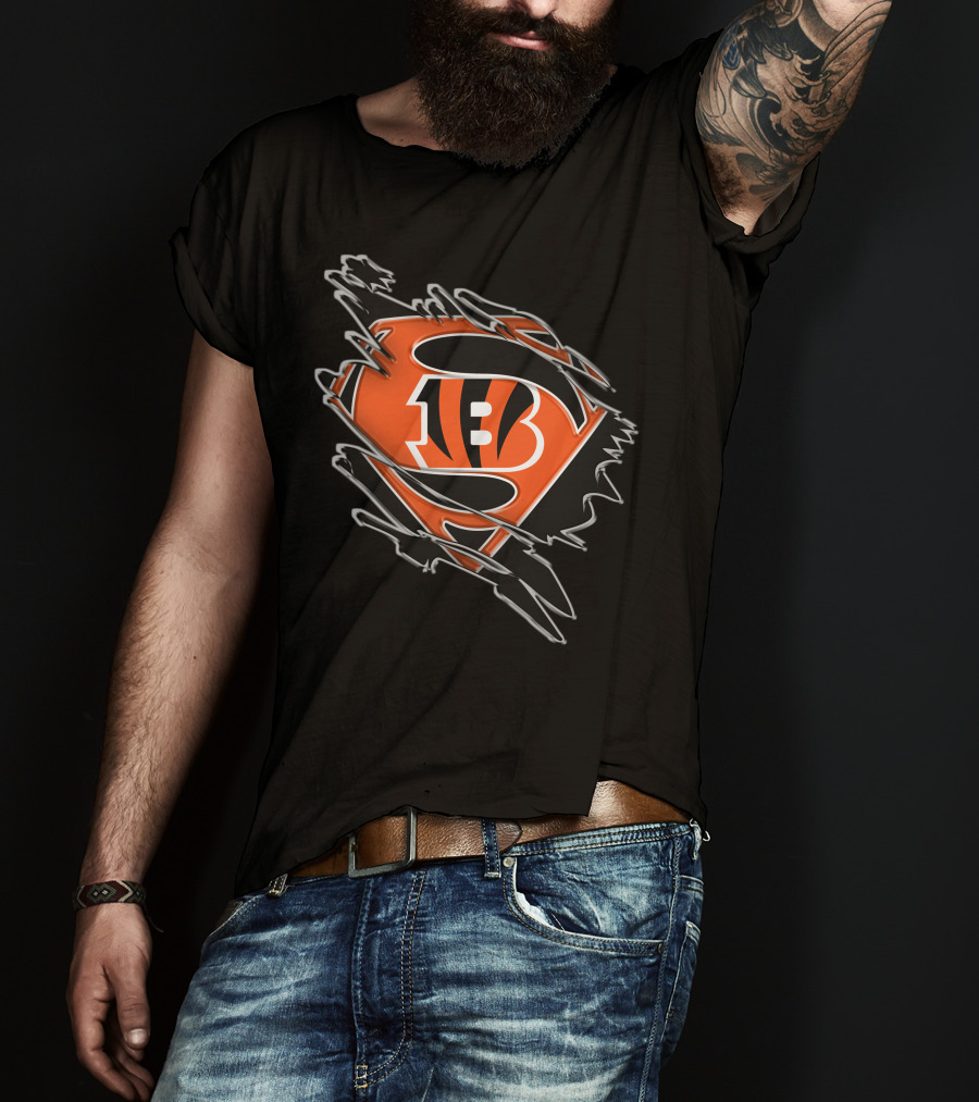 Bengals Superman B Logo Superhero Emblem T-Shirt