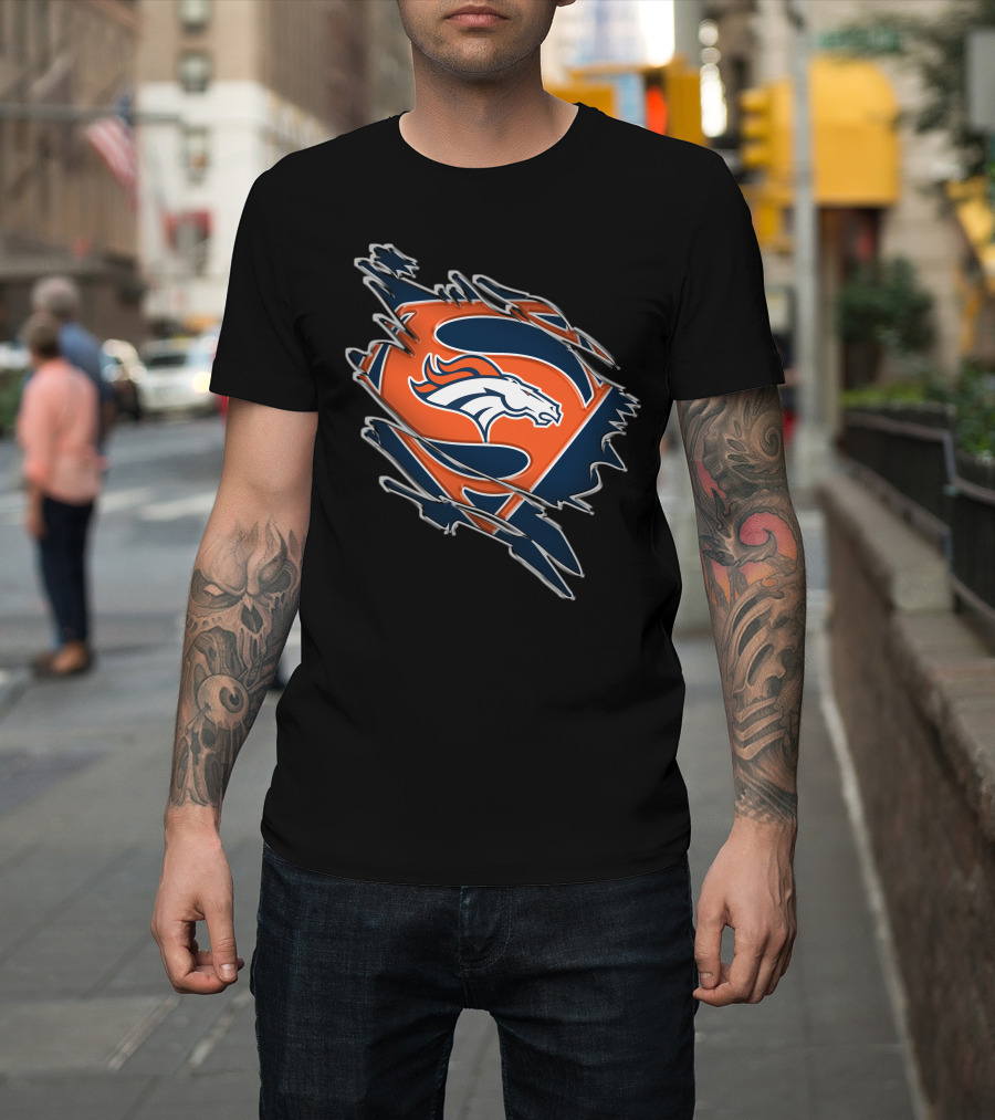 Denver Broncos Superman Logo Fusion T-Shirt