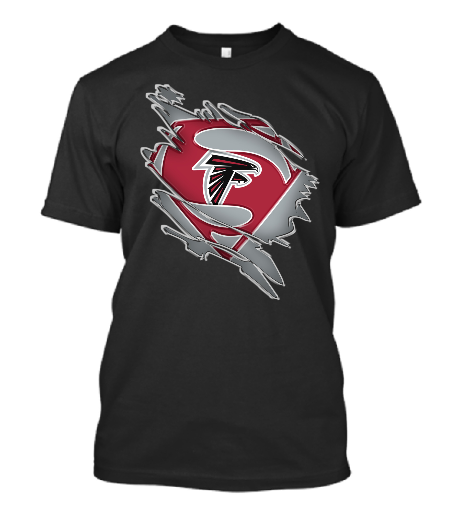 Atlanta Falcons Logo Man Of Steel Super Hero Emblem T-Shirt