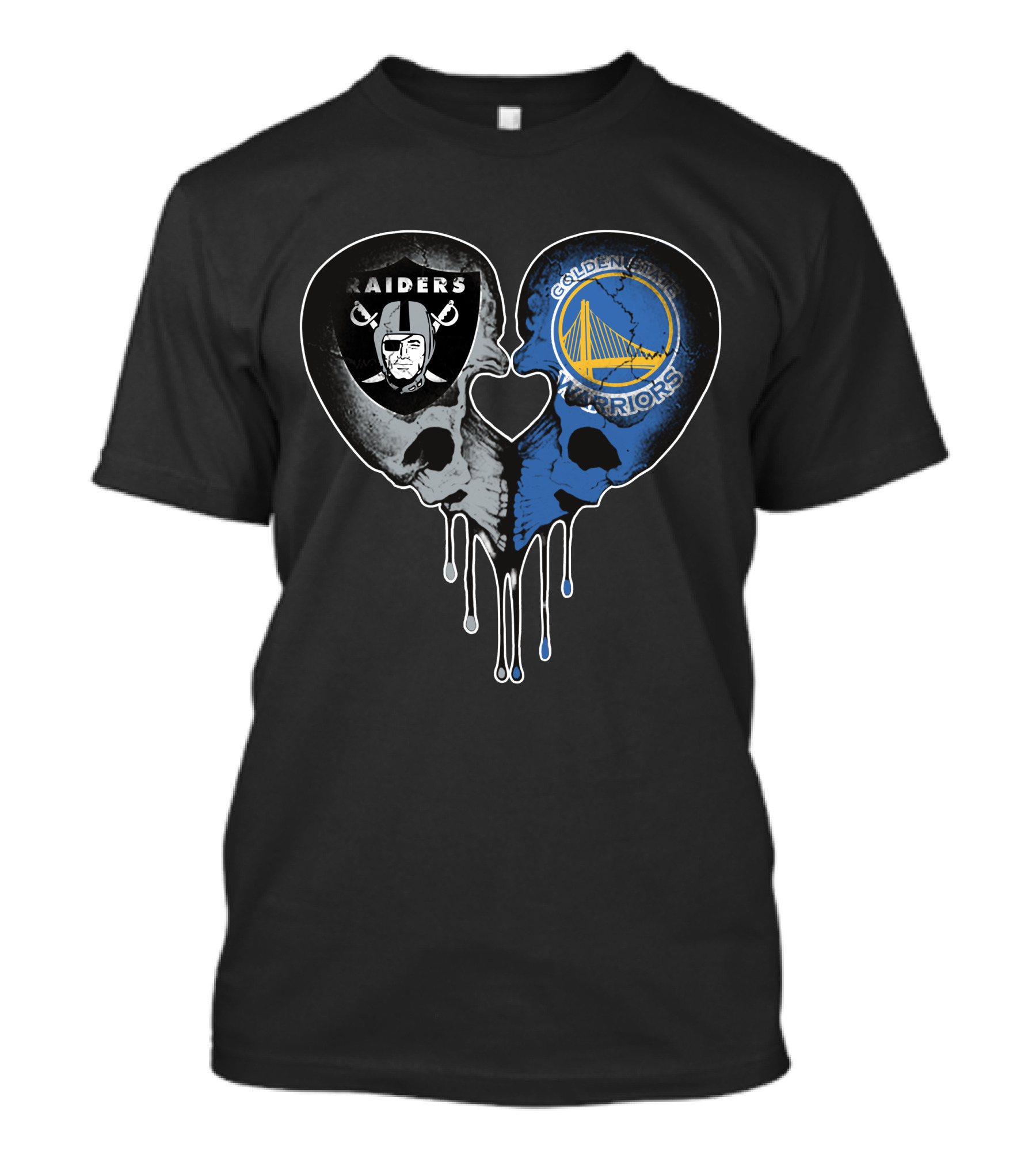 Raiders Warriors Heart Skull Fusion T-Shirt