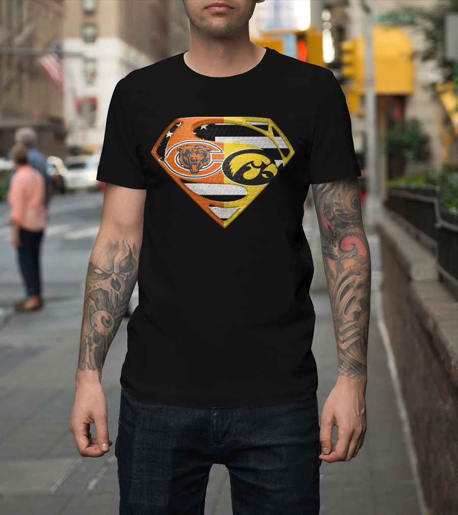 Chicago Bears Iowa Hawkeyes Superman Logo Spm T-Shirt