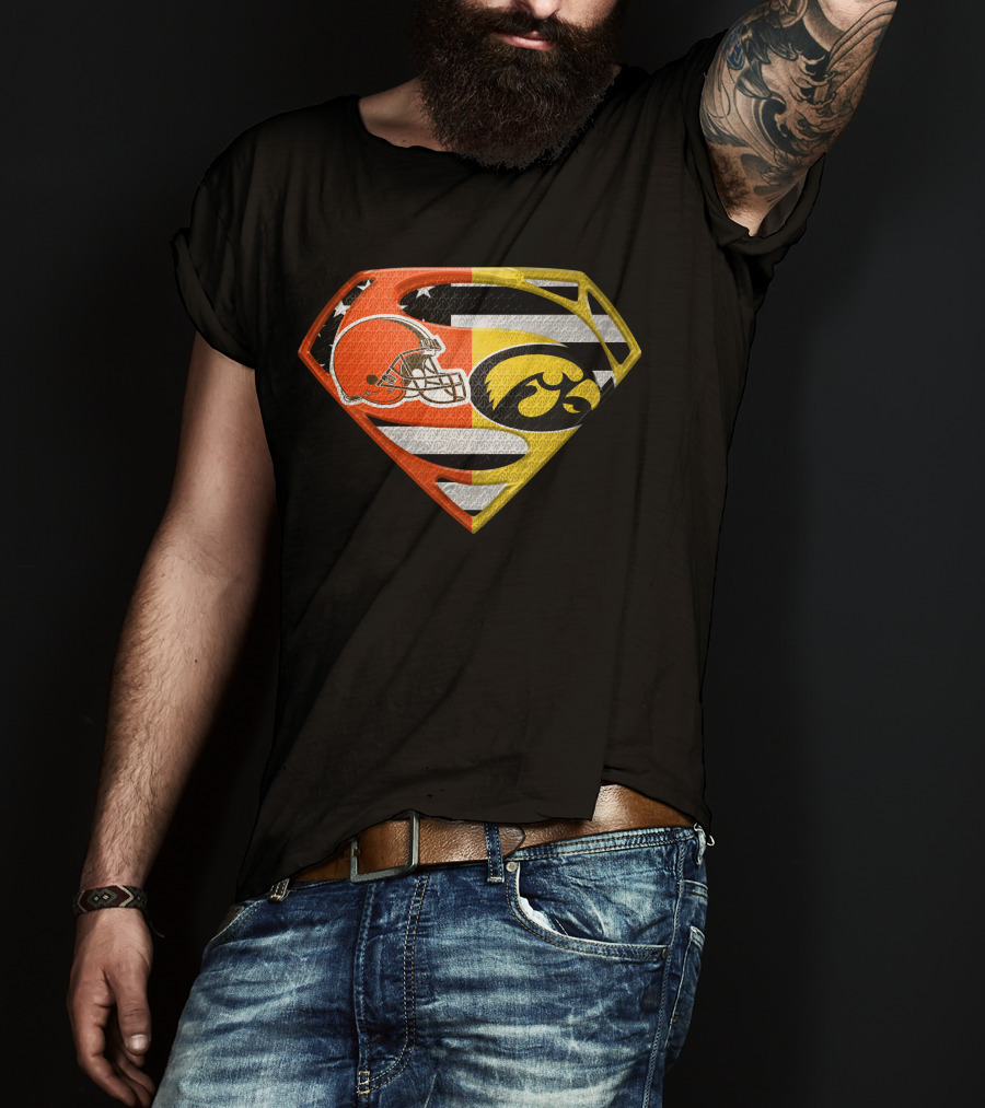 Cleveland Browns Iowa Hawkeyes Superman Logo Spm T-Shirt