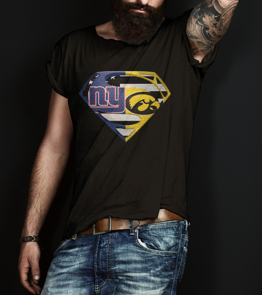New York Giants Iowa Hawkeyes Superhero T-Shirt