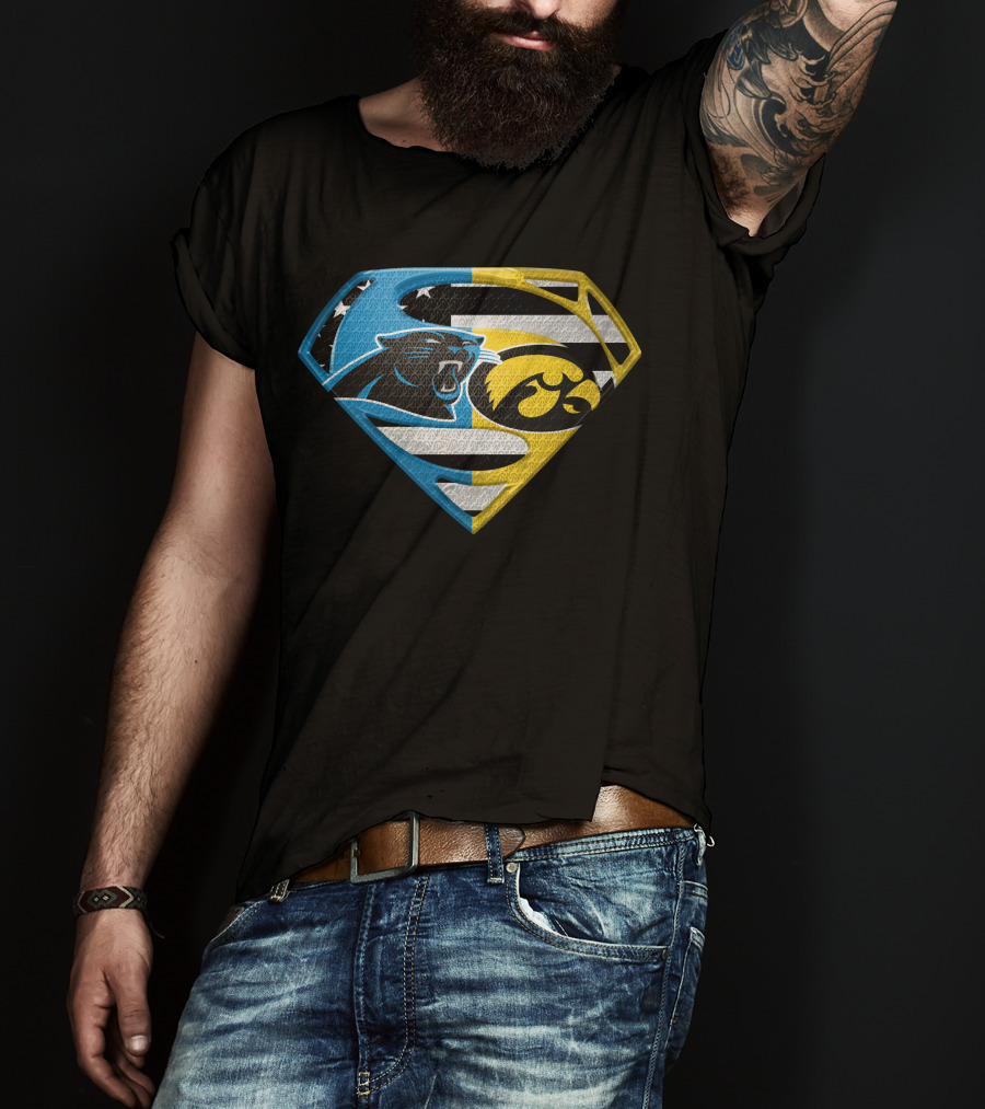Superman Panthers Hawkeyes Mashup Logo Spm T-Shirt