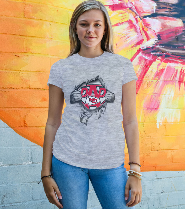 Super Dad Kansas City Chiefs Logo Superhero T-Shirt