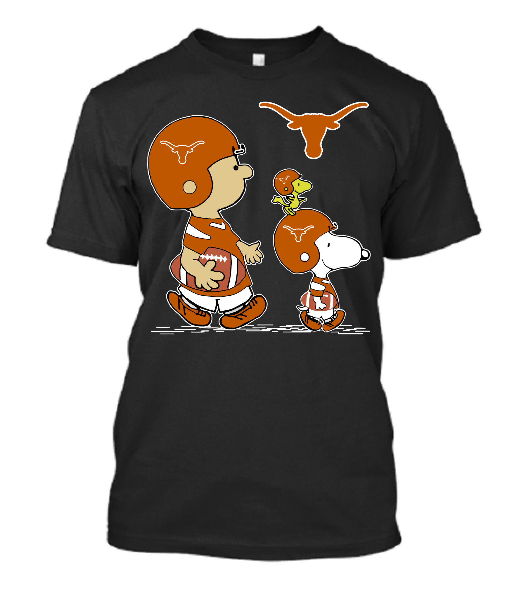 Texas Longhorns Football Peanuts Characters Helmet T-Shirt