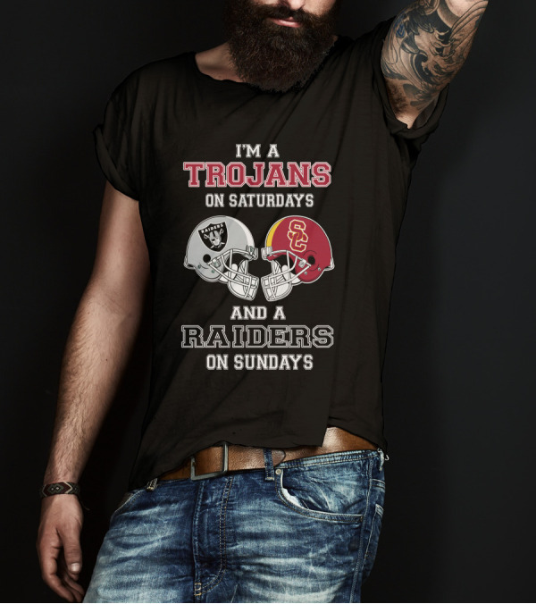 I'm A Trojans On Saturdays And A Raiders On Sundays T-Shirt