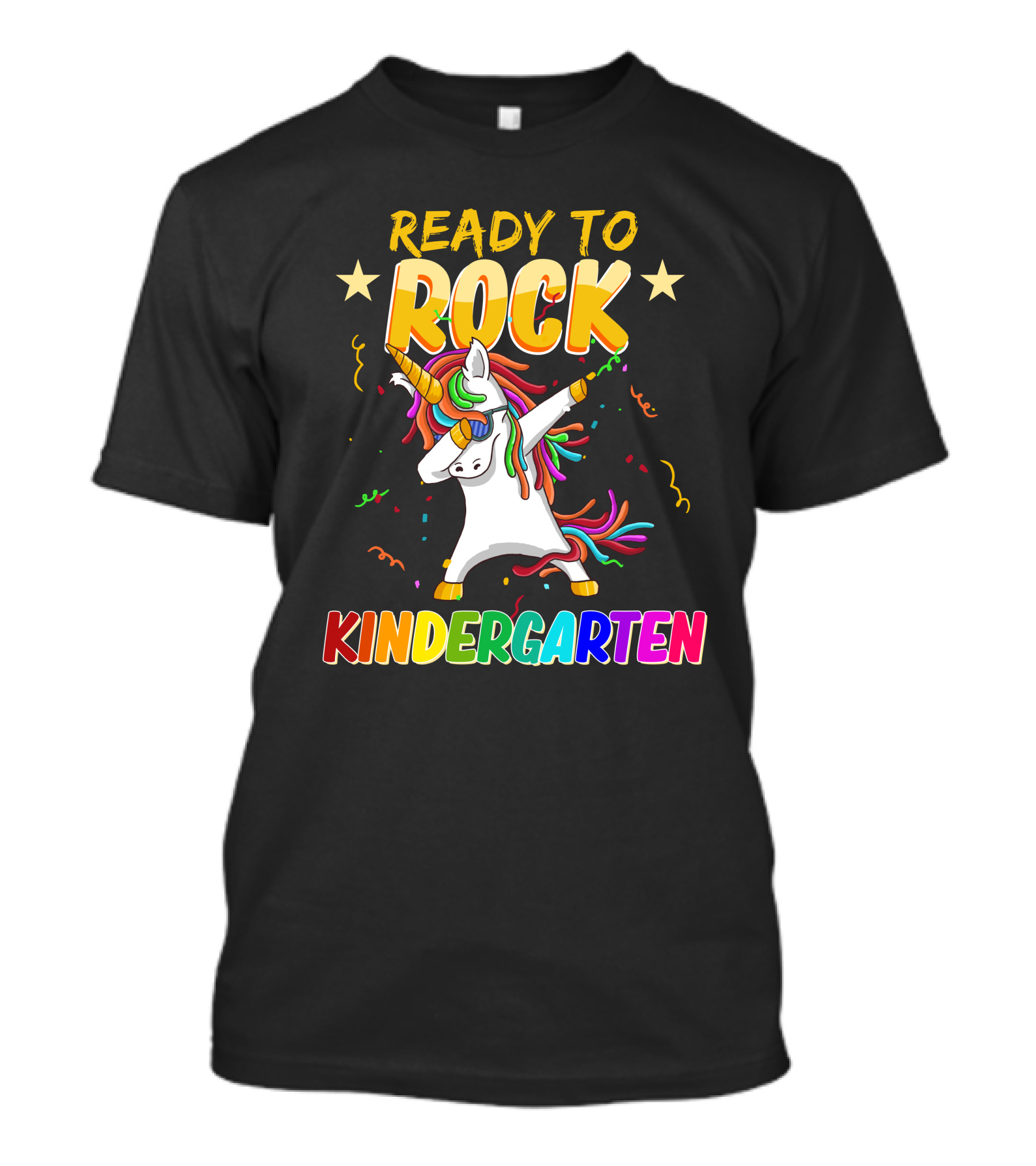 Ready To Rock Kindergarten With Dabbing Unicorn And Stars T-Shirt
