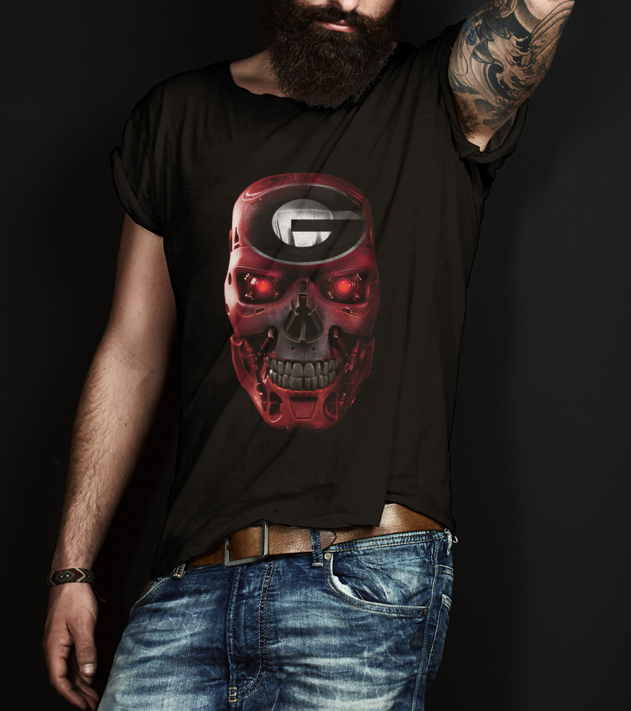 Georgia Bulldogs Skull Terminator T-Shirt