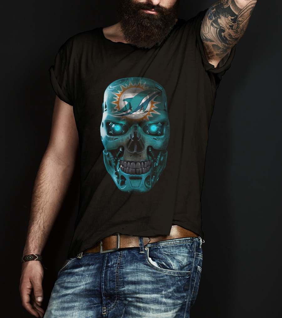 Miami Dolphins Skull Robo T-Shirt