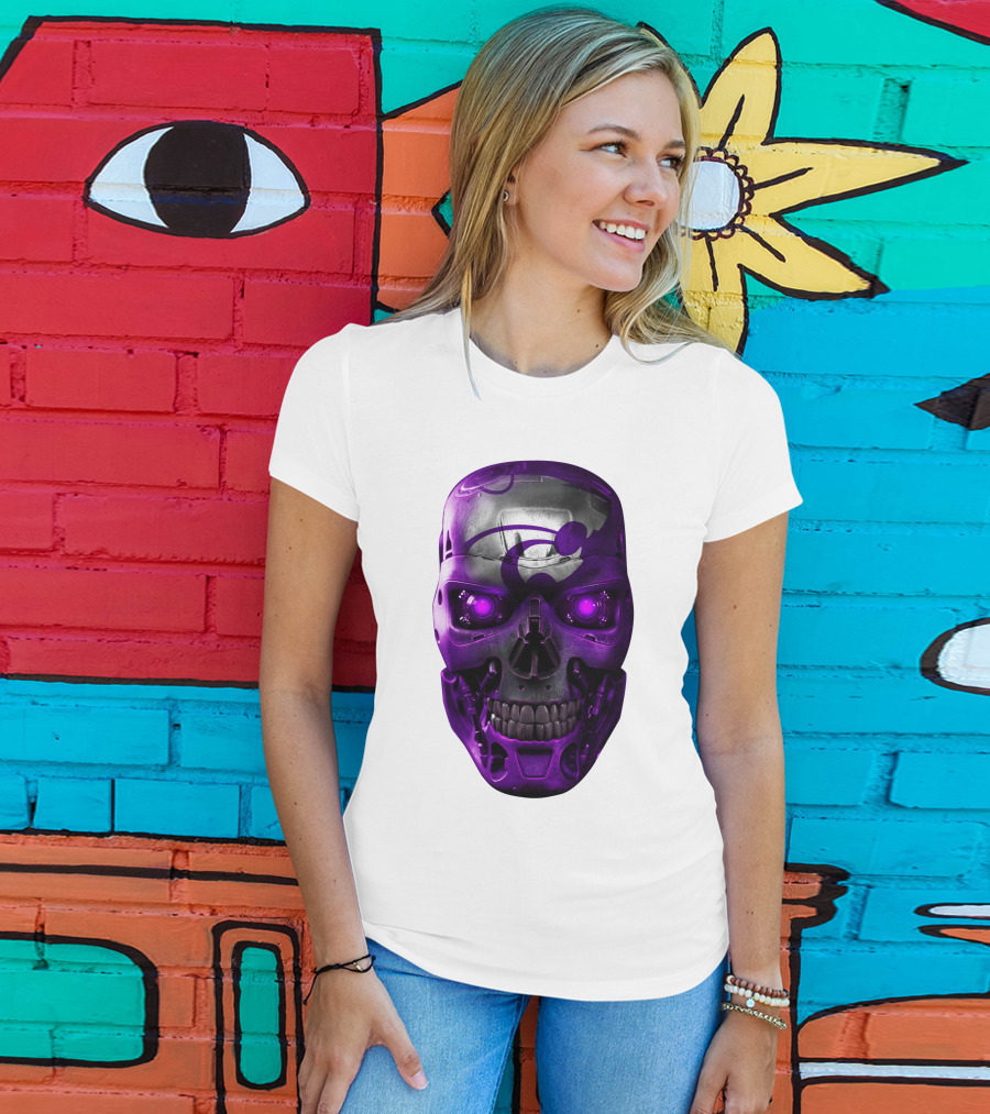 Kansas State Wildcats Purple Skull T-Shirt