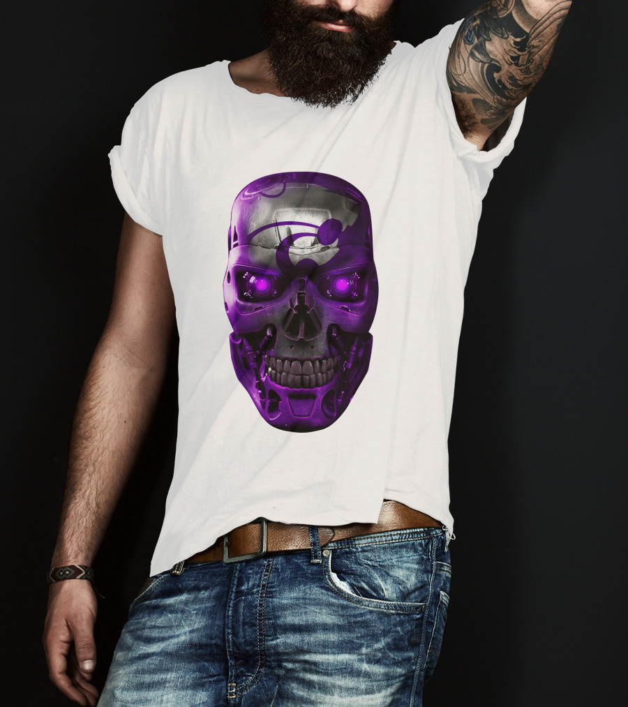 Kansas State Wildcats Purple Skull T-Shirt
